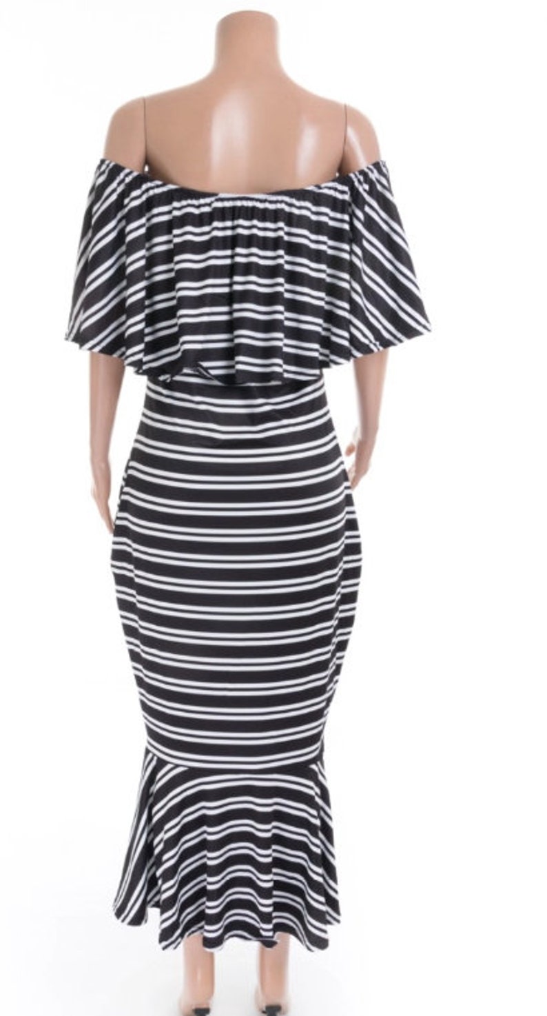 Black and White striped dress
