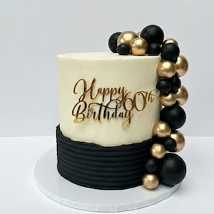 Happy Birthday Cake Charm or Topper with Custom Age Acrylic (With or Without Stick)
