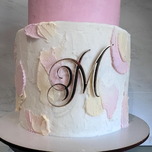 Personalisierter Acryl Initial Kuchen Anhänger: Benutzerdefinierte Monogramm Kuchendekoration