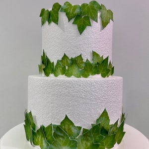 Set di foglie di edera in carta ostia, decorazioni per torte realizzate su ordinazione, decorazioni per torte commestibili, kit per decorare torte fatto a mano con foglie di carta ostia