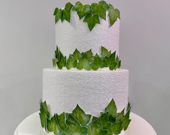 Decorazioni per torte a forma di foglie d'edera in carta di riso: kit commestibile per decorare torte