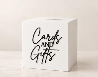 Cards and Gifts Sign, 3D Acrylic Letters for Wedding Card Box, Self Adhesive Wedding Post Box Lettering, Stick On Gift Table Sign