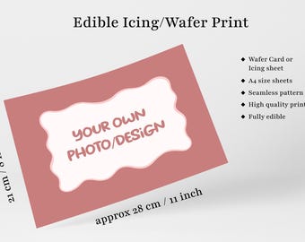 Custom Edible Image - Personalised Icing Sheet or Wafer Card, Upload Any Photo, Logo or Design for Cakes