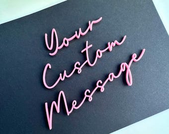 Personalized Script Acrylic Cake Charm | Custom Celebration Cake Topper