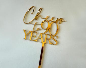 Personalised acrylic Birthday cake charm with age - Custom script cake topper cake decorations - Age Acrylic Cake Topper Cheers charm