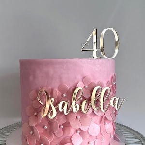 Custom Name Cake Charm - Acrylic Script with Optional Age Number