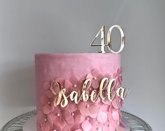 Taartdecoratie voor de 14e verjaardag - Happy 14e verjaardag glitter taarttopper voor meisjes