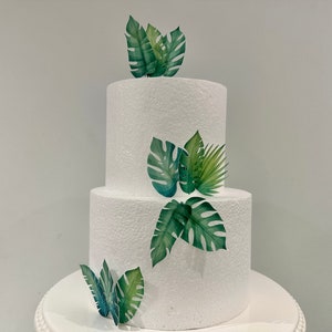 Set kleine essbare tropische Blätter - Oblatenpapier Kuchendekoration