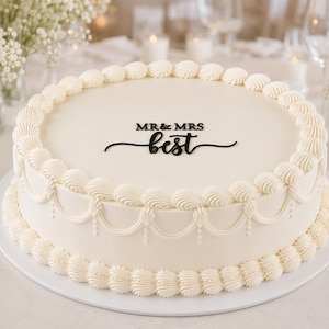 Custom Mr & Mrs Cake Charm Acrylic script cake topper