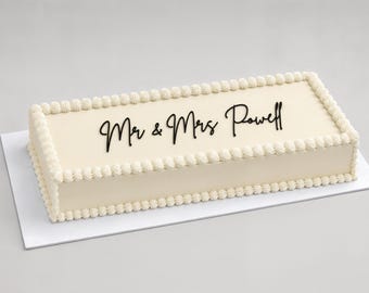 Personalised Cake Charm - Acrylic Mr & Mrs Wedding Cake Charm for Wedding and Engagement Cakes