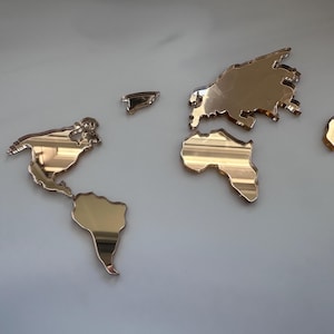 World map acrylic cake charm - travel theme cake - cake decor for travel theme, gap year, honeymoon continents cake decoration