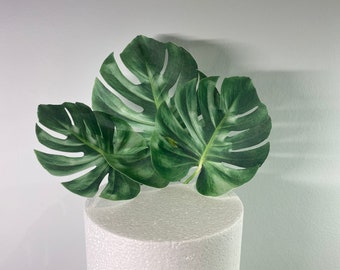 Foglie di Monstera tropicale commestibili - topper in cialda pretagliato - decorazioni per torte per compleanni, matrimoni e anniversari