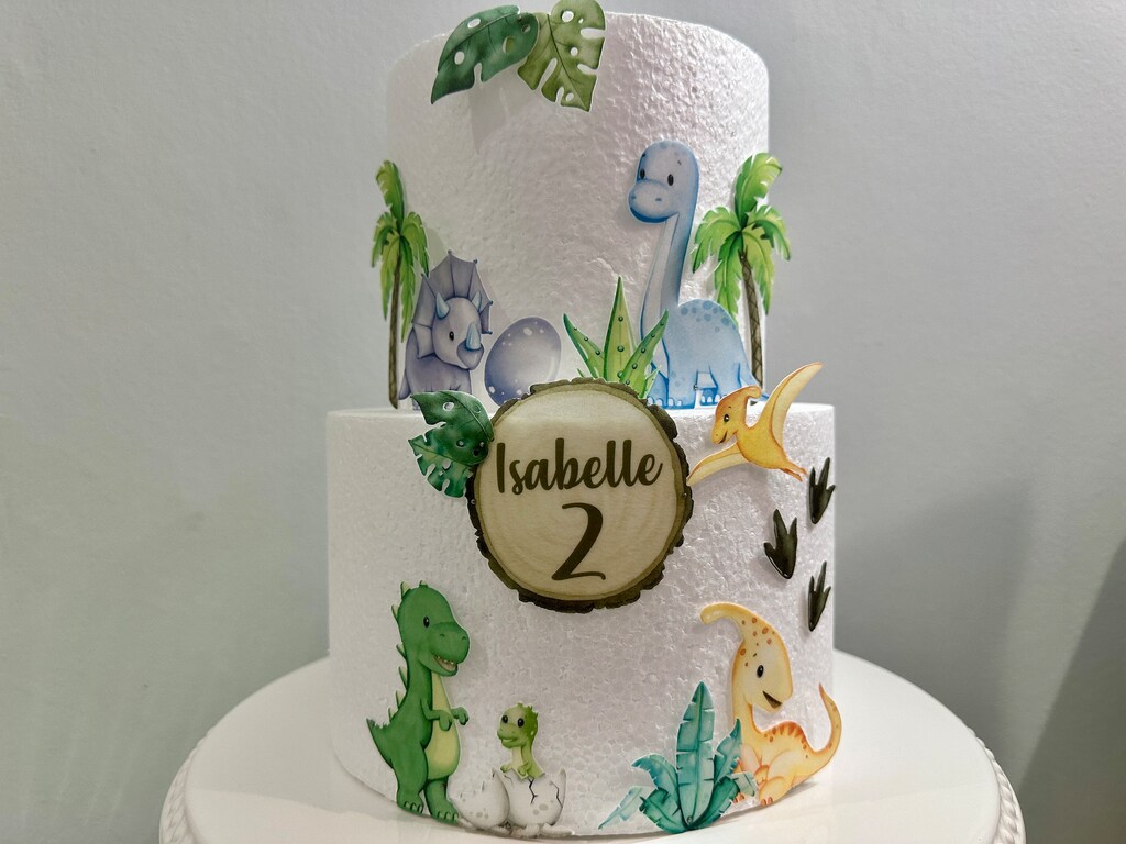 Confezione 37 Decorazioni Per Torta Dinosauro – 1 Grande Rosa + 36 Piccole, Per Compleanni A Tema