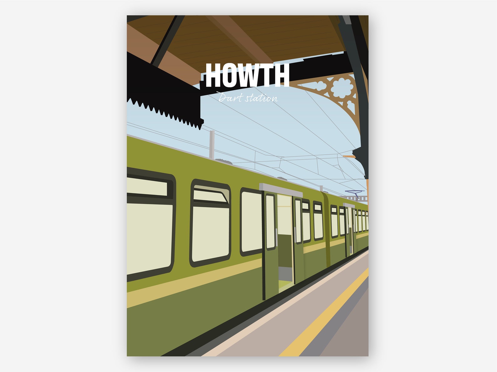 Poster A3 Howth DART Station Dublin Bay Ireland Etsy