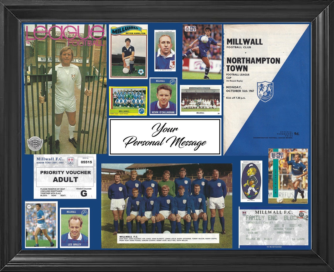 Football Memorabilia Framed Millwall Other teams available Etsy