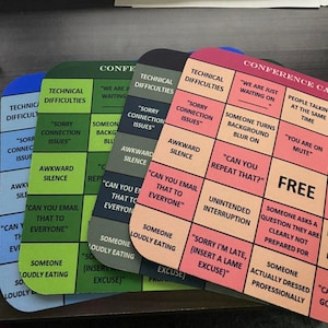 Conference Call Bingo Mousepad, Office Games, Team Building Tool, Personalized Mousepad, Virtual Meeting Tools, Work Humor, Customizable