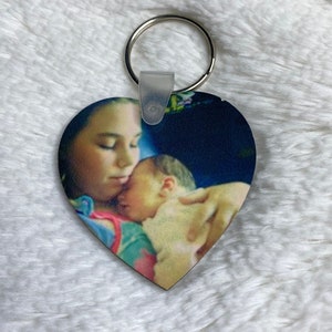 Photo Key Chain, Memory Keepsake, Perfect Gift, Memory Keychain, Keyring Gift, Picture Gifts, Heart Key Tag, Gift for Mom, Mothers Day, Love