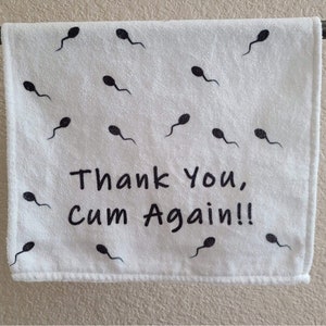  WCGXKO Cum Rag Vag Rag Naughty Funny Bathroom Towel for  Boyfriend Huaband Adult Humor Gift (Cum -4) : Home & Kitchen