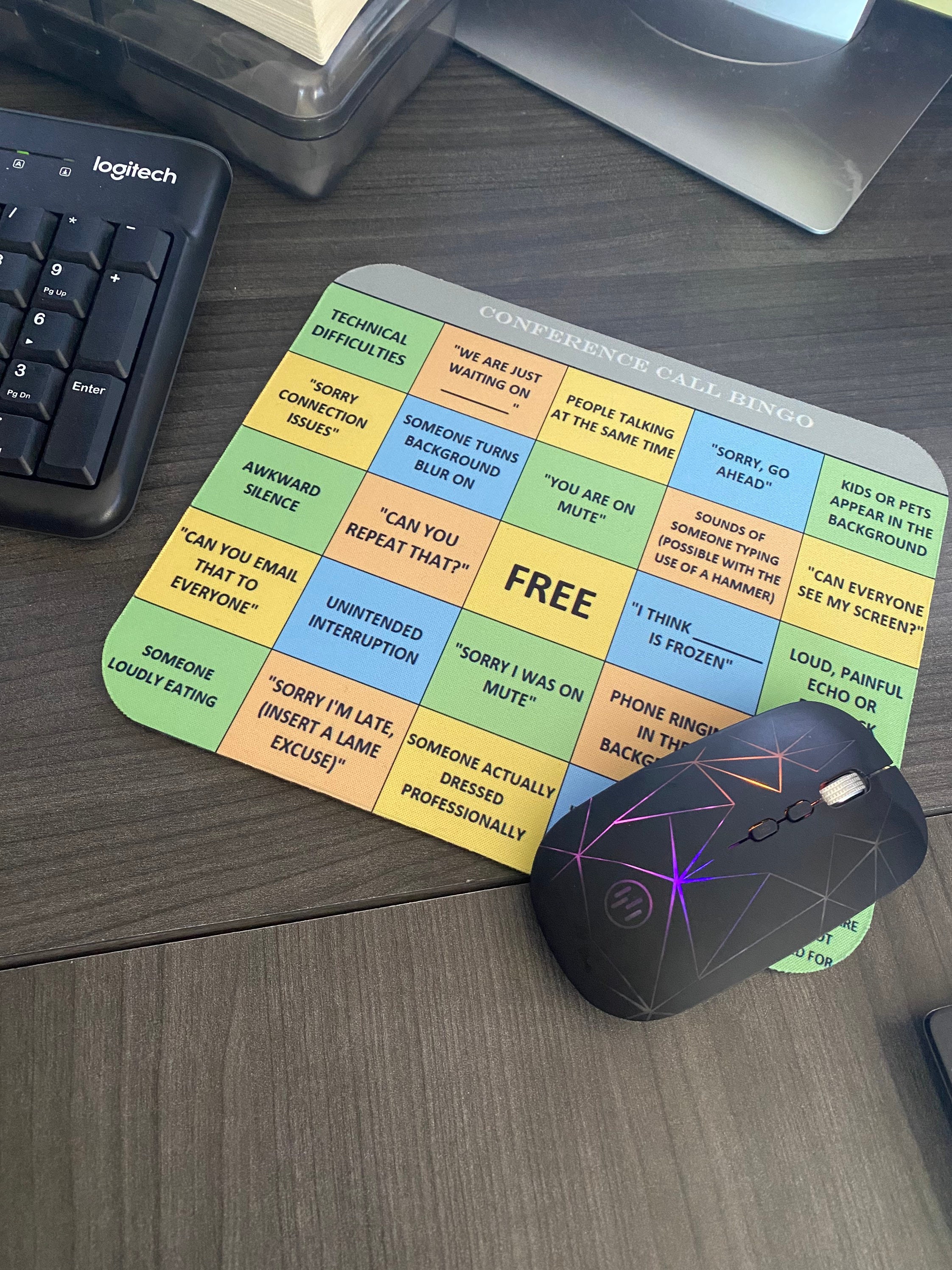 Conference Call Bingo Mousepad Mouse Pad Office Games Etsy