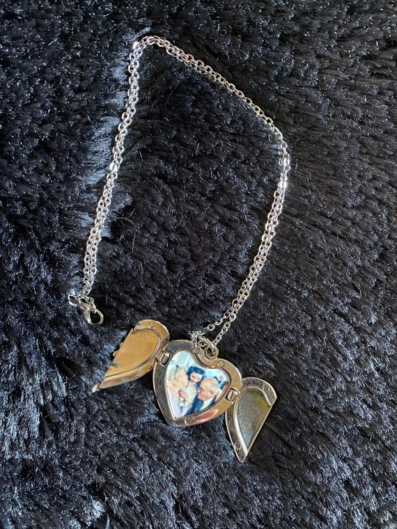 Angel wing locket necklace discount