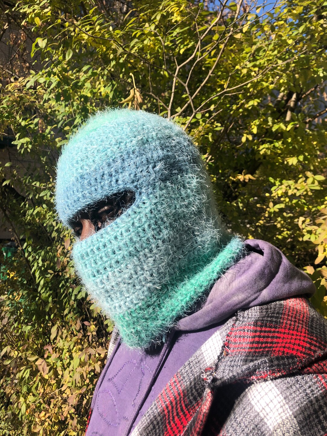Blue Fuzzy Ski Mask Etsy