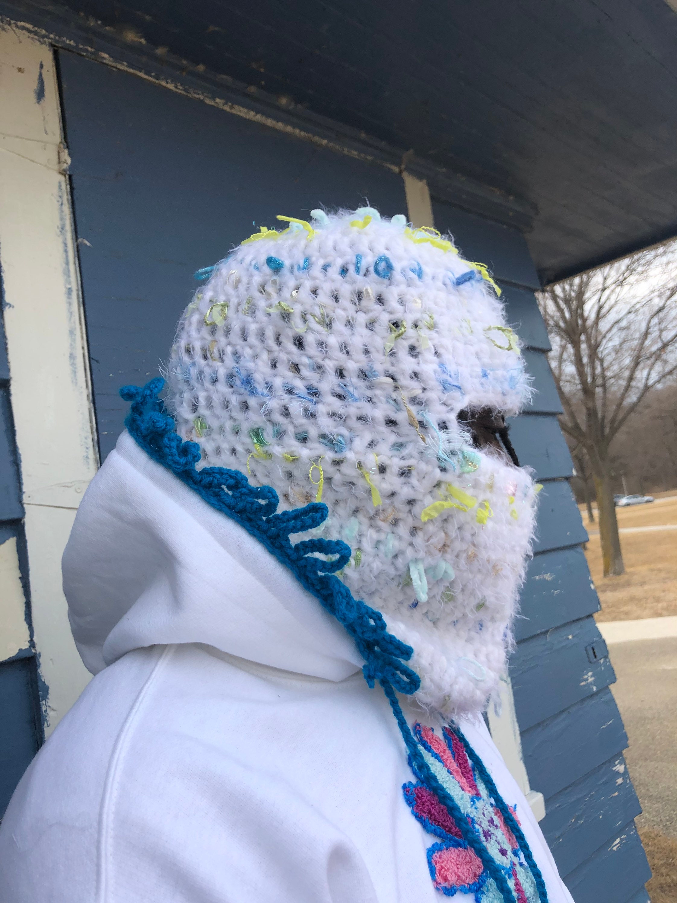 CUSTOM Distressed Fuzzy Ski Mask Etsy