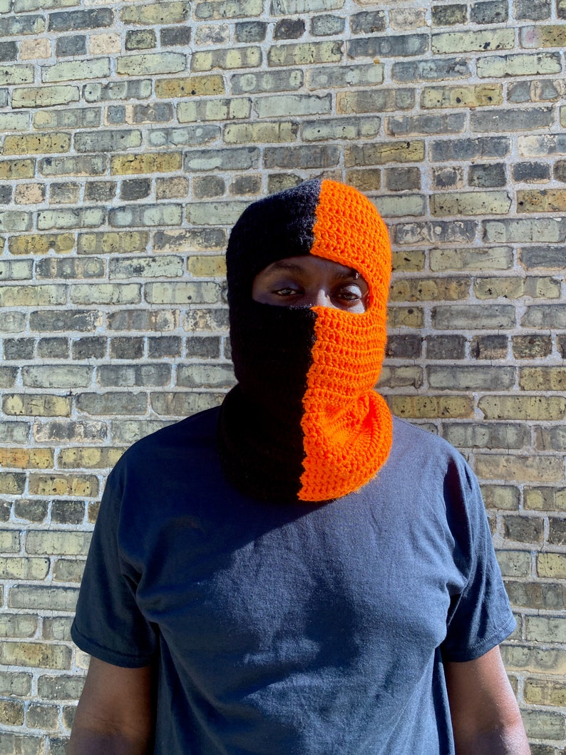 Black/orange Split Mask Etsy