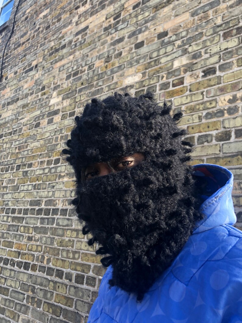 CUSTOM Distressed Fuzzy Balaclava Mask Etsy