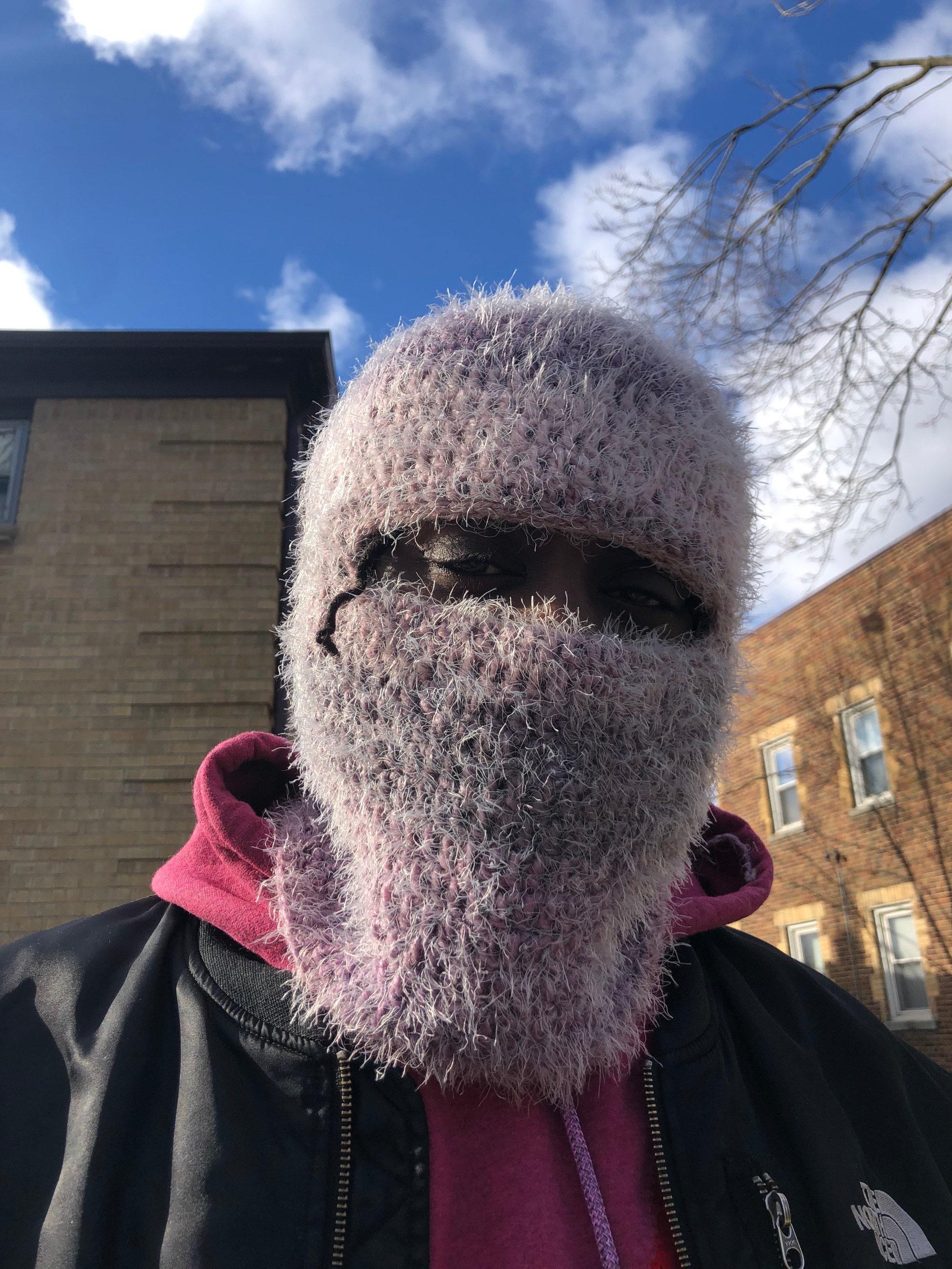 Fuzzy Crochet Ski Mask Grape - Etsy