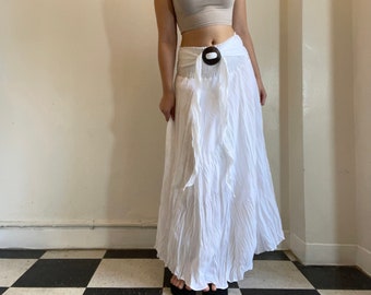 Serafina White Boho Maxi Skirt
