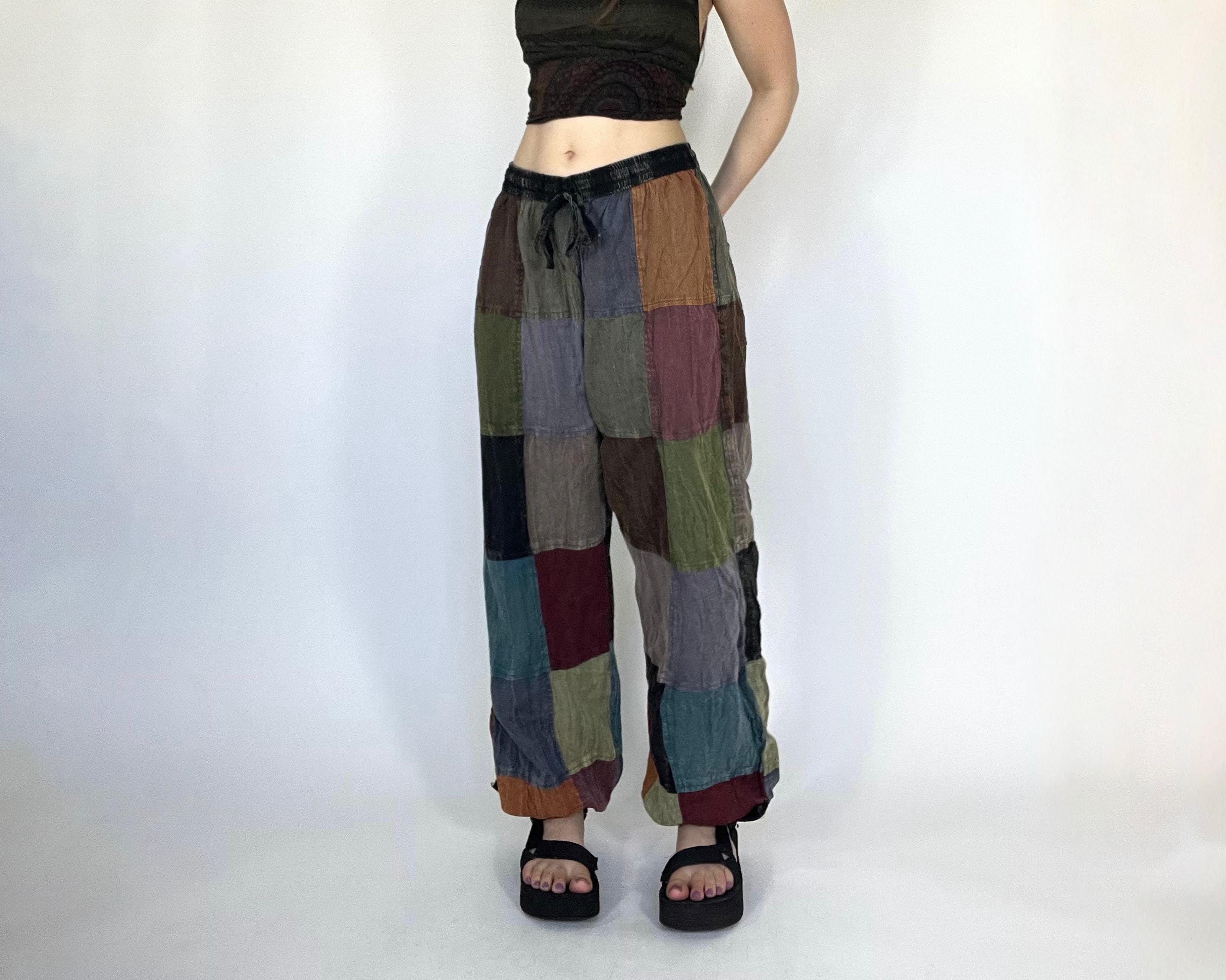 Pantaloni Hippie Patchwork Donna – Vita Elastica E Gamba Larga, Lotto Misto