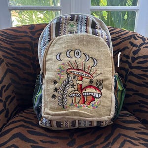 Mushroom Hemp Bohemian All Natural Hippie Backpack