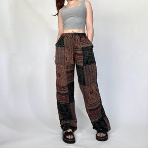 Pantalones de patchwork Phoenix / Pantalones bohemios hippies / Pantalones de festival hechos a mano / Pantalones de patchwork unisex / Pantalones bohemios con cintura elástica