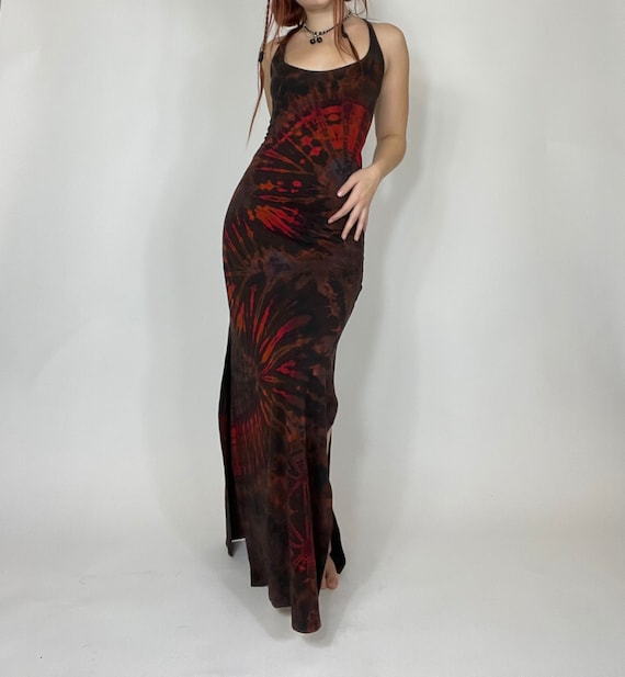Nebula Tie Dye Maxi Dress - Brown, Rave Dress, Festival Dress, Boho Dress,  Hippie Dress, Fairy Dress, - Etsy