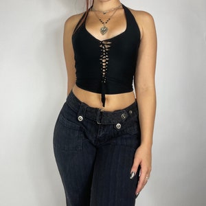 Luna Top in Black Subversive Top, Slit-weave Fairy Top, Y2K Top