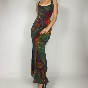 Nebula Kleid - Grün, Tie Dye Maxi Kleid, Rave Kleid, Festival Kleid, Boho Kleid, Hippie Kleid, Fairy Kleid,
