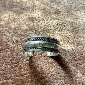 Big Lake Silver Cuff Bracelet, Boho Silver Bangle