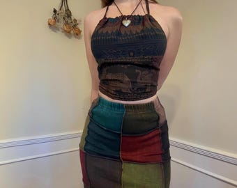 Gemma Top, Patchwork halter top, hippie top, beach top