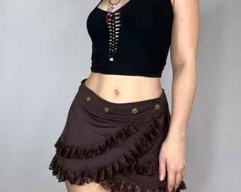 Saia Robin, Minissaia Grunge com Babados, Saia de Fada, Saia Boho, Saia Hippie