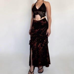 Lena Ruched Maxi Skirt | Adjustable Drawstring Boho Skirt | Festival Fairy Grunge Skirt