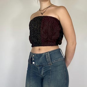 Olive Top, Patchwork Tube Top, Yoga Top, Hippie Top