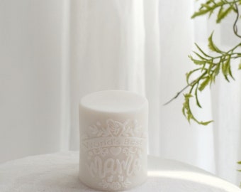Stampo per candela Pilastro in rilievo della migliore mamma, stampi per cera di soia, stampo in silicone estetico unico fatto a mano per realizzare un regalo di lusso per la festa della mamma