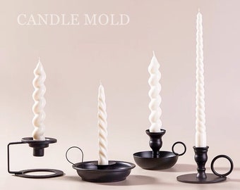Spiral canlde silicone mold for making Unique Ripple Twisted candle DIY handmade Swirl Taper Scented candles for wedding gift home decor