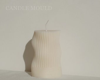 Stylish Irregular Wavy Candle mold spiral curvy Striped beeswax mold for making Unique Pillar Ripples Scented aesthetic candle art