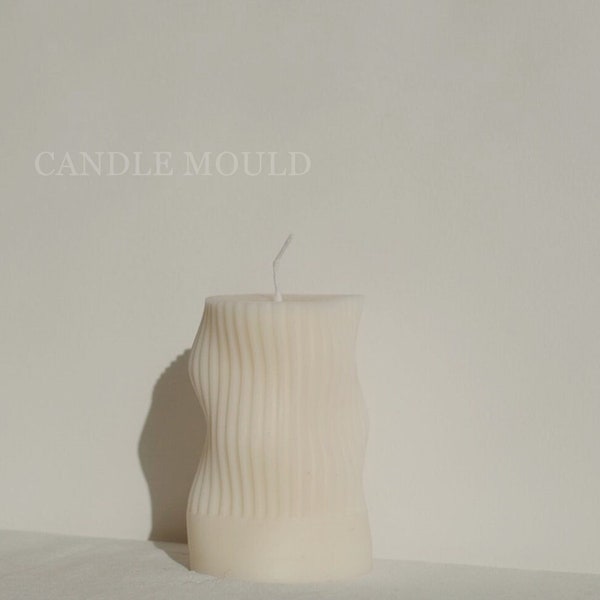 Stylish Irregular Wavy Candle mold spiral curvy Striped beeswax mold for making Unique Pillar Ripples Scented aesthetic candle art