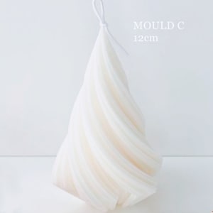 Spiral Pyramid Cone Scented Candle Silicone Mould Unique Swirl Striped Line Soy Wax Mold, Do it yourself Personalized Christmas Decor