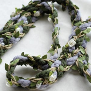 Personalized Handfasting Cord Vine,Custom 4 Color Handfast Rope with Floral and Leaves,Celtic Knot Marriage,Irish Wedding,Norse Hand Fasting