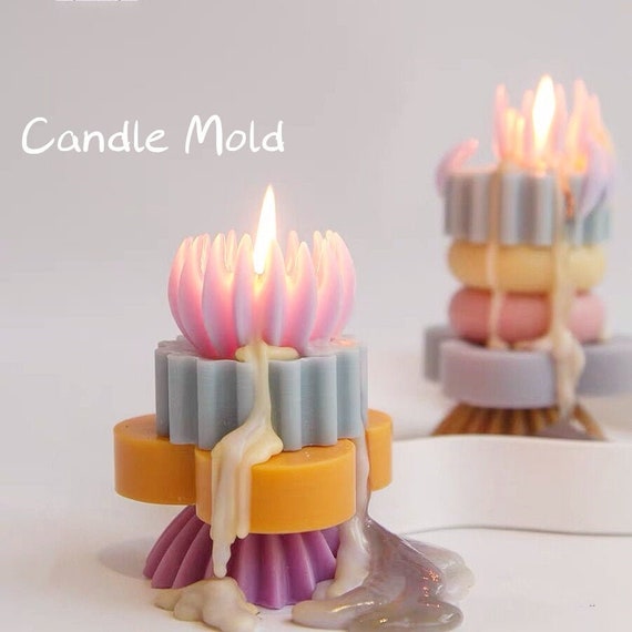 Unique Stack Candle Making With Taper Mould Set 12pcs Aesthetic