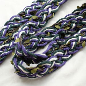 Personalized Handfasting Cord with Leaves,Custom Trinity Braid 4 Elements,Viking,Celtic Knot,Drak Green Hand fasting Rope for Irish Wedding