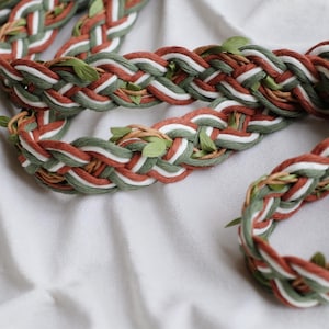 Personalized Handfasting Cord Vines,Custom Leaves Hand fasting band ,Trinity Braid Handfast Rope,Irish,Viking,Celtic Wedding Knot Tieing